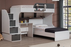 Resim AURA RANZA KARYOLA+MASA, BEYAZ GRİ 