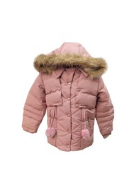 Resim Life For Moda Kız Çocuk Önü Fermuarlı Ve Çıt Çıtlı Ponpon Detaylı Çıkarılabilir Tüylü Kapüşonlu Peluş Astarlı Mont 3018 Pudra 