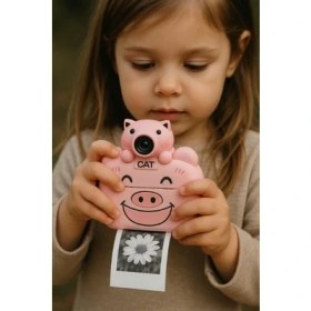 Resim Pileli Store Kameralı Fotoğraf Yazıcısı Pembe Renk 