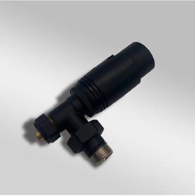 Resim Toprak Havlupan 1/2 Köşe Pex Siyah Termostatik Radyatör Vanası 