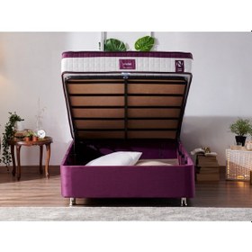 Resim Nironyatak Niron Purple Baza 120X200 Cm Tek Kişilik Sandıklı Mor Kumaş Baza 