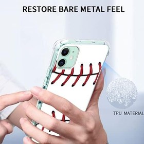 Resim Beyzbol şeridi iPhone11 Şeffaf Kılıf, Darbeye Dayanıklı Koruyucu Tutucu iPhone 11 ile Uyumlu Yumuşak Kauçuk Tampon Telefon Kılıfı 6,1 inç 