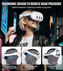 Resim Head Strap Compatible with Meta/Oculus Quest 3, VR Accessories, Enhanced Comfort Stability and Reduce Facial Stress Enhance Headstrap, Adjustable Elite Strap Replacement for Quest 3 Headset 