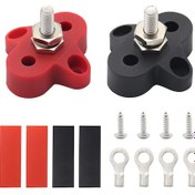 Resim Tek Ağırlık Terminali M6 , Kırmızı Ve Siyah, Kırmızı Bakır Terminal + Isı Daraltıcı Tüp 