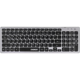Resim Everest Kb-Bt88 Siyah-Gri Bluetooth Ultra İnce Q Mac-Win-Android-İos Uyumlu Kablosuz Klavye 