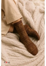 Resim Kral Socks Kadın Havlu 3 Çift Kışlık Yün Çorap Bambu + Yün Sonbahar Serisi Çok Renkli 