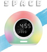 Resim OWWOTECH Saat Alarm Usb Aux Müzik Çalar Radyo Gece Lambası Taşınabilir Space Bluetooth Hoparlör 