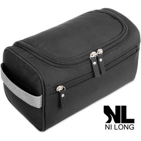 Resim Seyahat Tuvalet Çantası - Erkekler ve Kadınlar için 3 Bölme ile Hafif Kozmetik Tuvalet Çantası - İçinde Asma saç tokası ile 