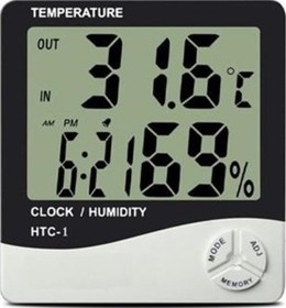 Resim Bebek Odası Masaüstü Dijital Termometre Nem Ölçer Higrometre Saat 