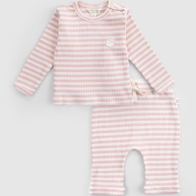 Resim Organik Pamuklu Kaşkorse Modal Pembe Bebek Takımı - Pembe / 3-4 Yaş 
