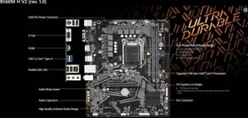 Resim GIGABYTE B560M H V2 1.0 B560 DDR4 Vga GLan mATX HDMI USB3 M2 1200Pv2 Anakart Gigabyte