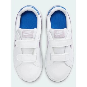 Resim Nike Court Royale Leather Sneaker Hakiki Deri Bantlı Çırtlı Çocuk Spor Ayakkabı Beyaz 