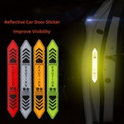 Resim 4 Adet Kapı Yansıtıcı Sticker, Araba Yansıtıcı Sticker, Görünürlüğü ve Güvenliği Artırmak İçin Güvenlik Uyarı Stickerları 