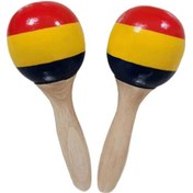 Resim 1 Çift Ahşap Marakas Kum Çekiç Rumba Çalkalayıcılar Çok Renkli 