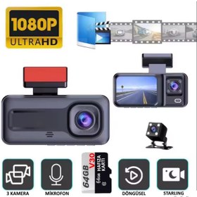 Resim Concord MPIA CC38 64GB Üç Kameralı (Ön+ İç+ Arka) Araç İçi Kamera WiFi Viidure App 