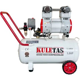 Resim Kuletaş 1.5 Hp 8 Bar 50 LT Süper Sessiz Yağsız Hava Kompresörü 