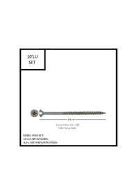 Resim Dübel-vida Seti, Beyaz Dübel 12 Mm, 6,0x100 Yhb Sunta Vidası, 10 Adet 