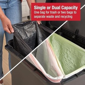 Resim Rubbermaid Yüksek Kapasiteli Basamaklı Çöp Kovası, 19 Galon, Kömür, Paslanmaz Çelik Pedal, Ev/Mutfak/Ortak Alan için 