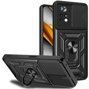 Resim Xiaomi Poco X4 Pro 5G Kilif Kamera Lens Korumali Sürgülü Zirh Tan 561965494 