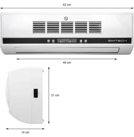 Resim Simtech KM-1717 HCL Led Işıklı Duvartipi Seramik Isıtıcı ve Vantilatör 