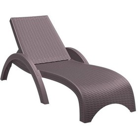Resim Omnipazar Trk-860 Siesta Fiji Rattan Desenli Ayarlanabilir Lüks Şezlong Kahverengi 