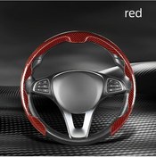 Resim Xuweiwei Kırmızı Evrensel Direksiyon Kılıfı Karbon Desen Kaymaz Deri Hissi Abs Malzeme Çoğu Araç İçin Kırmızı 