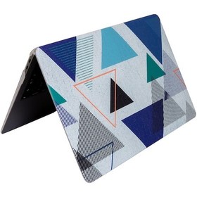 Resim Apple Uyumlu MacBook Air Sert Kapak Kilif 13 Inc M5 M2 M3 M4 Geometrik Desenli Ince Tpu Lazer Baski Lacivert Mavi 