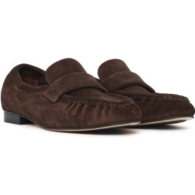 Resim Derimod Kadın Kahverengi Süet Deri Maskülen Loafer 26PFD260210 