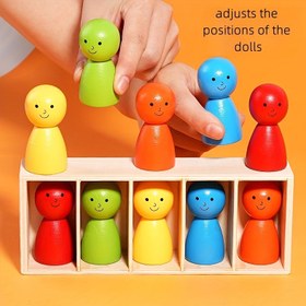 Resim A Set That Includes a Wooden Box, 10 Renkli Figürin, Renk Tahmini Oyunu ve Aile Eğlencesi ve Öğrenme için Eğitici Masa Oyunu olarak hizmet eder, Şükran Günü, Doğum Günleri, Paskalya ve Genç Eğitim için İdeal Bir Hediye Olarak. 