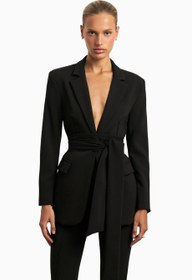 Resim Classic Blazer With Belt Klasik Blazer Kadın Ceket - Beyaz / XS 
