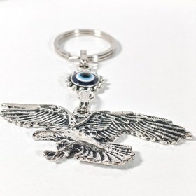 Resim Nazar Boncuklu Kartal Figürlü Anahtarlık Güç, Özgürlük Ve Koruma Enerjisi Çok Renkli 