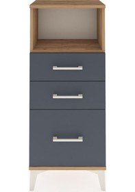 Resim Arges Komodin Tek Raflı 3 Çekmeceli 44x30x106 Çam-antrasit Çam 