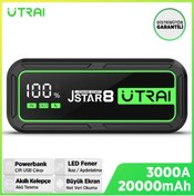 Resim UTRAI Jstar 8 74wh 20000mah 3000a Jump Starter Taşınabilir Akü Takviye Cihazı (POWERBANK LED LAMBA) 