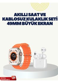 Resim Watch 9 Max Akıllı Saat Kulaklık Seti Sağlık Takipli 45 Mm Geniş Ekran 