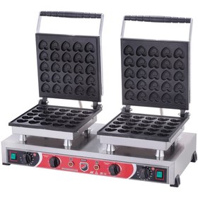 Resim eurofaz Işıkgaz Silver Elektrikli Çiftli Kalpli Bubble Waffle Makinesi 
