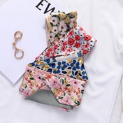 Resim Çiçek desenli dört bandana, uzun çift taraflı saç bantları, günlük saç bantları için çok yönlü, şık ve retro çok fonksiyonlu bantlar, hediyeler 