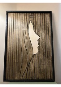Resim Cıgıl Wood Woman Face Ahşap Bohem Tablo 