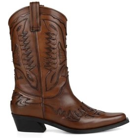 Resim Kahverengi Bayan Kovboy Çizmesi (Buz) 