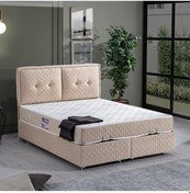 Resim Setaymobilya Baza, Vectra Çift Kişilik Baza + Başlık + Deluxe Yatak, Bej 