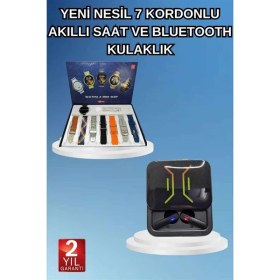 Resim 2025 Model Kablosuz Kulaklık ve Yeni Nesil Akıllı Saat Metal Kayış Plastik Kayış 