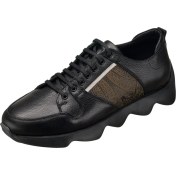 Resim Costo Shoes Stkz Siyah Dana Derisi, Rahat Geniş Kalıp Özel Tasarım El İşçiliği Erkek Deri Spor Ayakkabı 