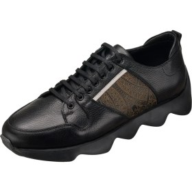 Resim Costo Shoes Stkz Siyah Dana Derisi, Rahat Geniş Kalıp Özel Tasarım El İşçiliği Erkek Deri Spor Ayakkabı 