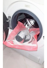 Resim Pembe Fermuarlı - Hassas Çamaşır Terlik Ayakkabı Yıkama Filesi B Renkli 