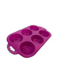 Resim 6 Bölmeli Silikon Muffin Kek Kalıbı Mor 