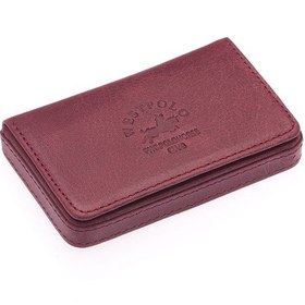 Resim Westpolo Eskitme Hakiki Deri Unisex Tek Bölmeli Kartlık - Bordo Bordo 