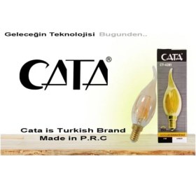 Resim Cata 6 Adet CT-4281 4W E14 Rustik LED Dekoratif Kıvrık Buji Ampul 