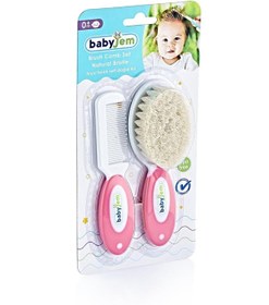 Resim BabyJem Fırça Tarak Setı Dogal Kıl - Pembe - Pembe / Standart 