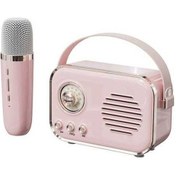 Resim Besthome1 Klasik Tasarım Mini Bluetooth Hoparlör - Pembe Mikrofonlu, 6 Ses Effekli, Tf Kart Ve Dijital Giriş 