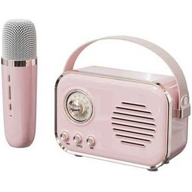 Resim Besthome1 Klasik Tasarım Mini Bluetooth Hoparlör - Pembe Mikrofonlu, 6 Ses Effekli, Tf Kart Ve Dijital Giriş 