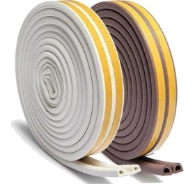 Resim OKÇU KARDEŞLER YAPI MARKET Kapı Pencere Kauçuk Izolasyon Bandı Fitili Yapışkanlı 10 x 2=20 Metre 